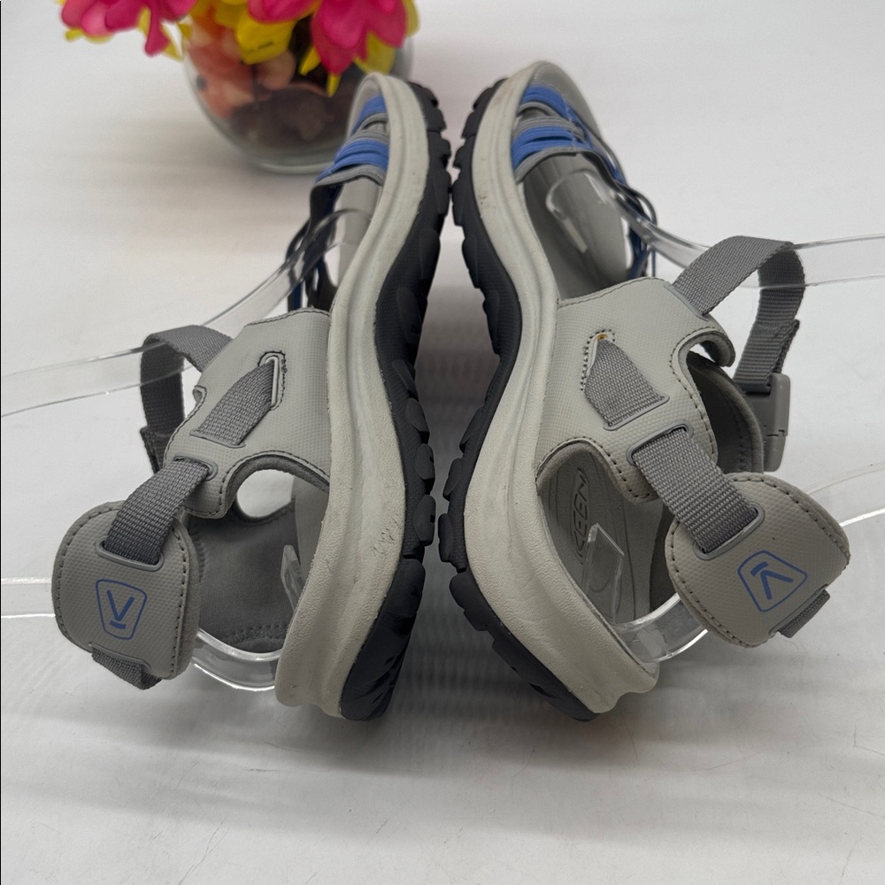 Keen Women's Gray Sandals with Blue Woven Straps Size 8.5 KET9572D - Picture 4 of 7